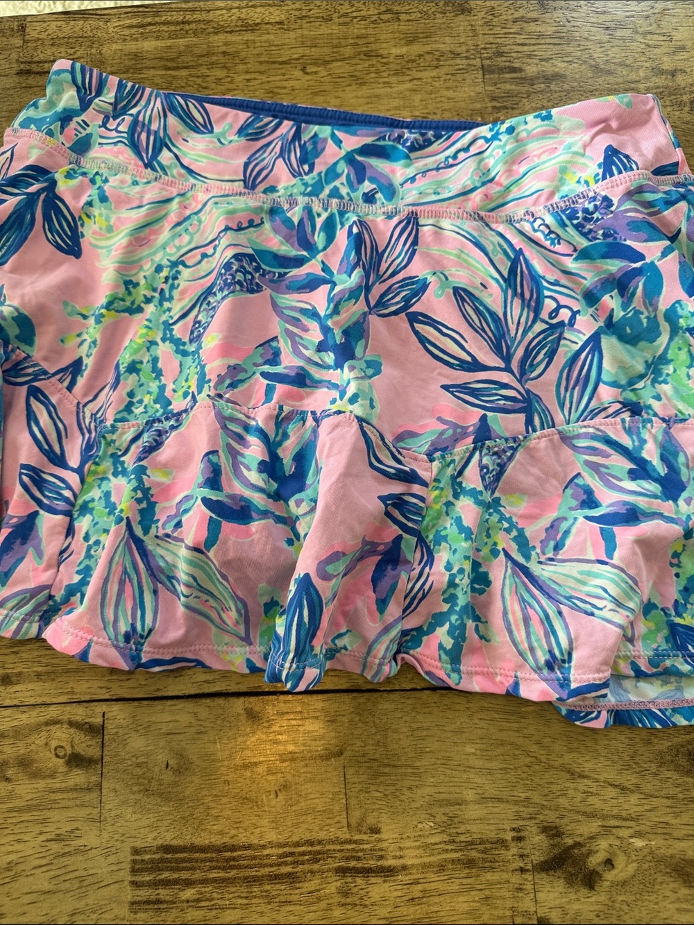 Lilly Pulitzer Floral Print Ruffle Women’s Skirt /skort - Pink & Blue